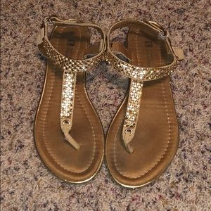 Gold sandals!